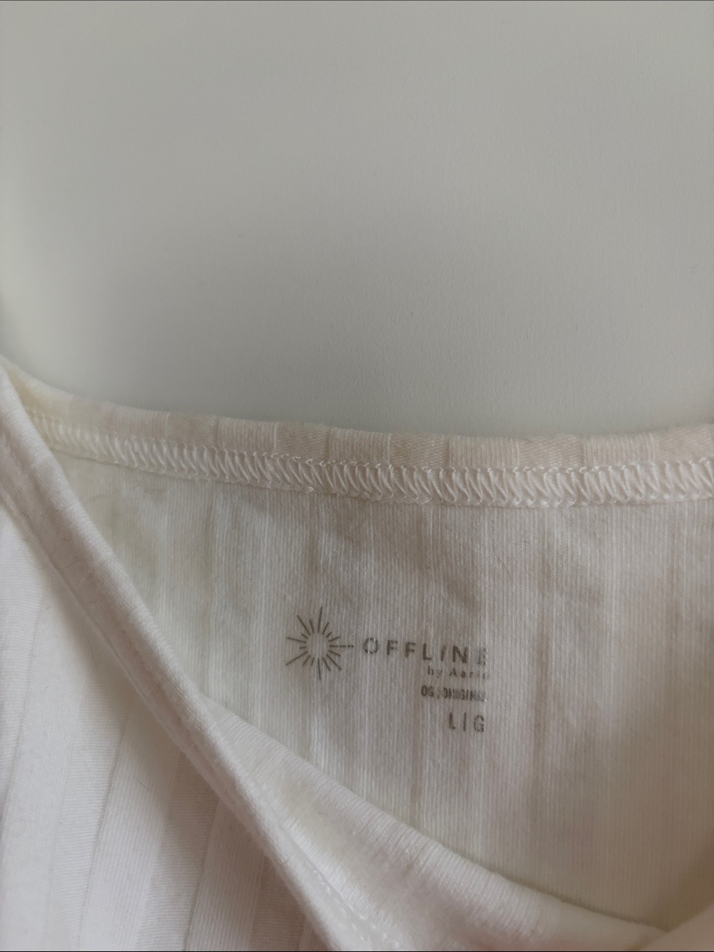 Cream Ribbed Square-Neck Crop Top - Picture 2 of 2
